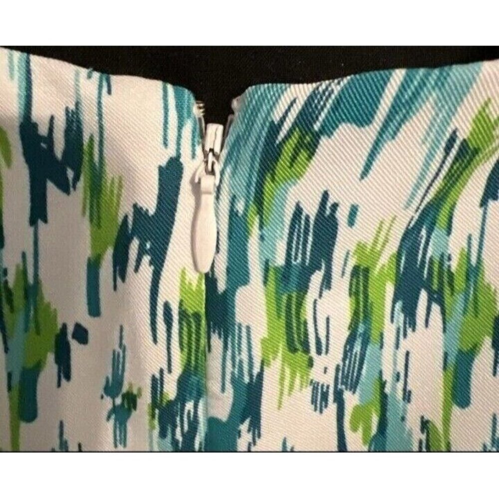 Perceptions NY Sheath Dress Womens Size 16 Blue Green White Classic Sleeveless - Picture 9 of 14